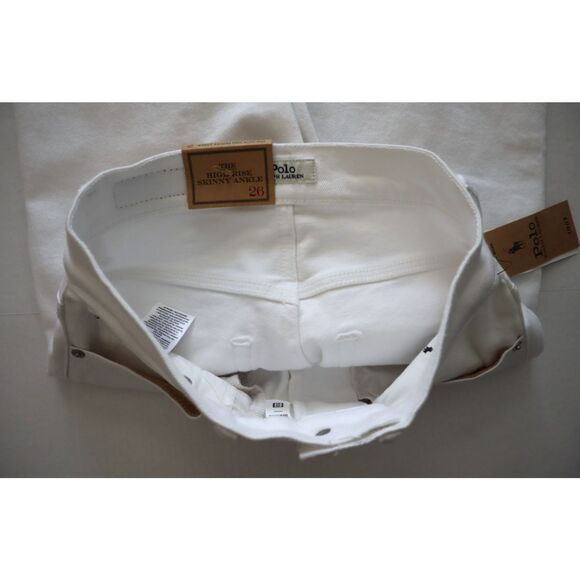 Polo Ralph Lauren Women's Sz 26 White The High Rise Skinny Ankle Jeans - Picture 3 of 12